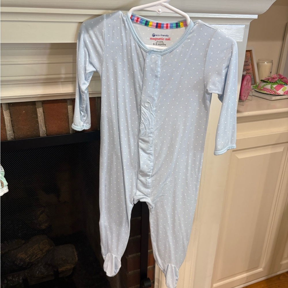 Magnetic Me Pale Blue Dot Footed One-Piece
